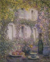 Table at the Mansion with Flowers