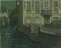 House by the River in full moon