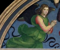 Madonna and Child Enthroned with Saints(detail of lunette)