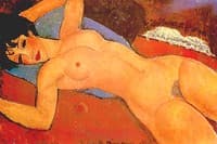 Reclining Nude on a Blue Cushion