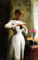 Woman with Roses
