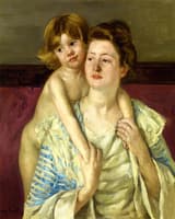 Antoinette Holding Her Child by Both Hands