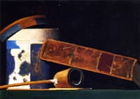 Tobacco Canister, Book and Pipe