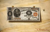 Tronpe L'Oeil Still Life with Dollar Bill and Fly