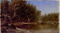 Anglers by a Trout Stream (sketch)