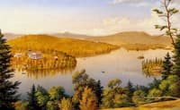 Blue Mountain Lake with Ordway House