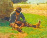 Boy Sharpening a Sickle