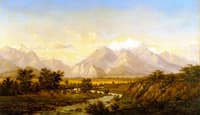 Estes Park, Colorado Landscape with Ute Indian Envampment