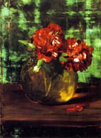 Study of Flowers, Red against Green