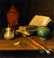 Still LIfe with Brushes and Pottery