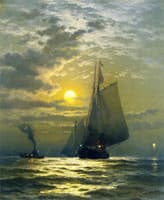 Sailing by Moonlight, New York Harbor