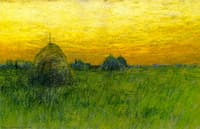 Haystacks at Sunset