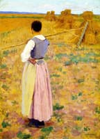 Peasant Woman and Haystacks, Giverny