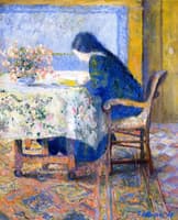 Lili Butler Reading at the Butler House, Giverny