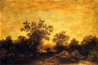 Indian Encampment at Twilight