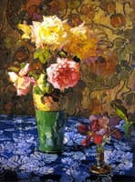 Roses in a Tall Glass