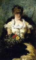 Woman Holding a Bouquet of Flowers