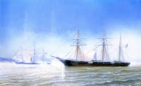 The Confederate Raider Alabama in Action with the U.S.S. Kearsarge, June 19, 1864