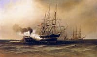 Ramming of the U.S.S. Cumberland by the Merrimac (C.S.S. Virginia), Hampton Roads, March 8, 1862