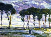 Landscape with Irises