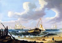 Rockaway Beach, New York, with the Wreck of the Ship Bristol