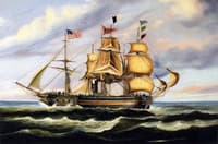 Ships Meeting at Sea: The British Queen and an American Packet