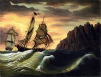 Ships off a Rocky Coast