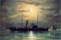Night Scene on the Detroit River: USS Michigan