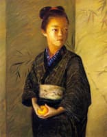 Portrait of a Young Girl with an Orange