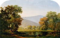 Landscape with Lake, Fisherman