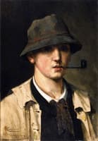 Self Portrait with Pipe [sketch]