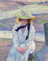 Young Woman on the Sandy Shore