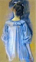 Woman in Blue seen from Behind