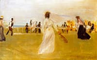 Tennis Game by the Sea