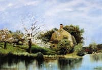 Apple Blossoms on the Pond