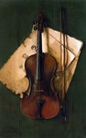 Still Life with Violin, Bow and Sheet Music