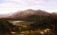 Landscape with Hiker and River
