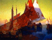 Sundown, Boats at Chioggia, Italy