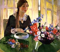 Young Danish Girl with Flowers