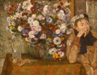 A Woman Seated beside a Vase of Flowers (Madame Paul Valpincon?)