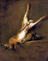 Hare with Powder Flask and Game Bag