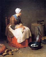 The Turnip Peeler (Girl Scraping Vegetables)