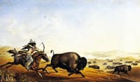 Assiniboin Hunting on Horseback