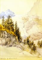 Preliminary watercolor sketch for 'The Glacier of Rosenlaut]