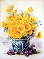 California Poppies in Chinese Vase