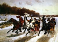 Horse-drawn Sleighs Racing