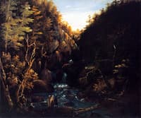 An Excursion to a Waterfall in the Mountains