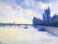 The Thames and the Houses of Parliament, London