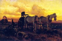 Gathering Pumpkins at Sunset