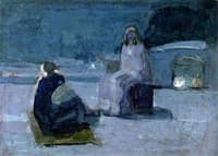 Study for Christ and Nicodemus on a Rooftop